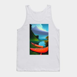 Lake with canoes Tank Top